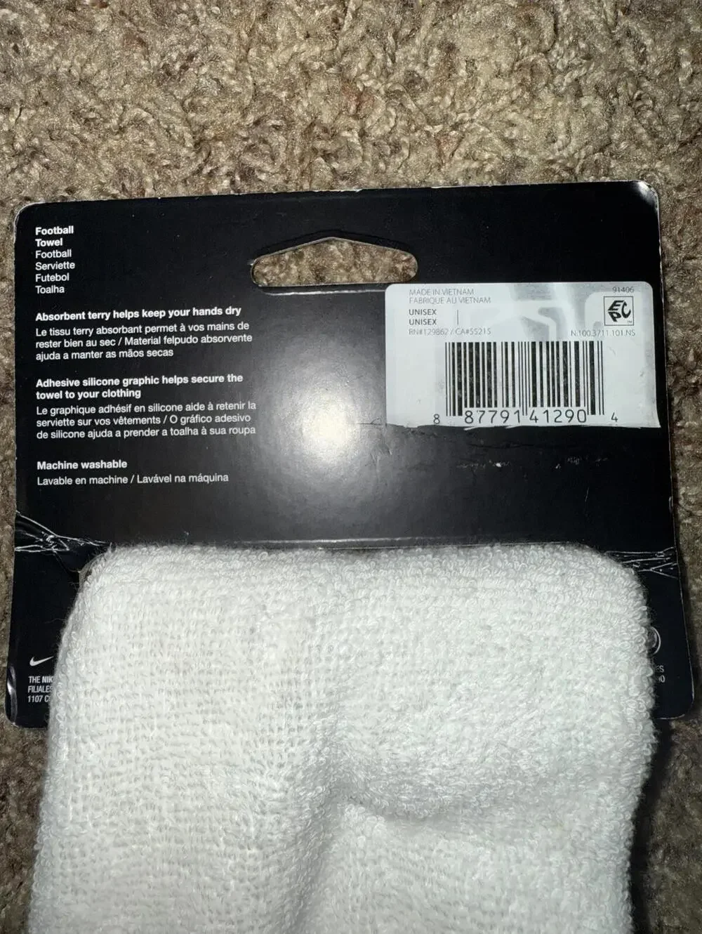 Nike Alpha Football Quarterback White Black Towel